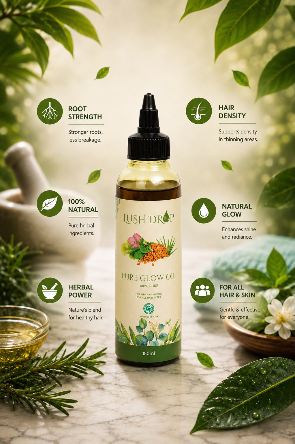 Pure Glow Hair Oil Best Results In Just 30 Days